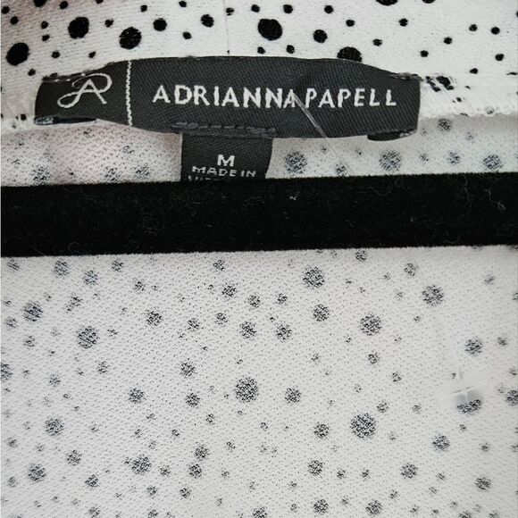 Adrianna Papell Black and White Shirt with Tie Front - Picture 3 of 4